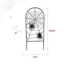 Haunted Hill Farm 2.6-Ft. LED Metal Spiderweb with Stake for Indoor...