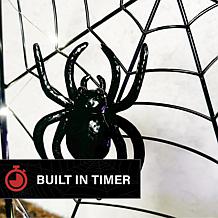 Haunted Hill Farm 2.6-Ft. LED Metal Spiderweb with Stake for Indoor...