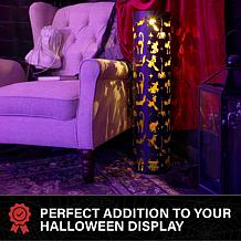Haunted Hill Farm 2.7-Ft. Decorative Metal Pillar Lantern with Cat ...