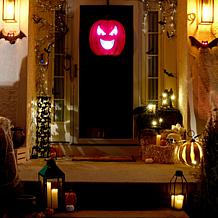 Haunted Hill Farm 2.7-Ft. Decorative Metal Pillar Lantern with Cat ...
