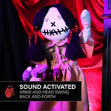 Haunted Hill Farm 2.9-Ft. Standing Animated Creepy Doll Animatronic