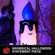 Haunted Hill Farm 3.3-Ft. LED Flicker Wick Halloween Candle Blow Mo...