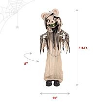 Haunted Hill Farm 3.3-Ft. Standing Animated Burlap Bear Animatronic