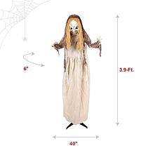 Haunted Hill Farm 3.9-Ft. Standing Rising Head Creepy Girl Animatronic