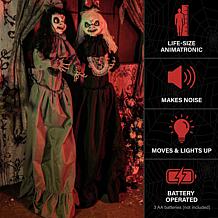 Haunted Hill Farm 5-Ft. Standing Animated Girl Twins Animatronic