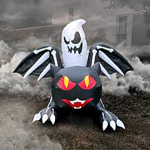Haunted Hill Farm 5' Tall Pre-lit Inflatable Black Cat Bat and Ghost