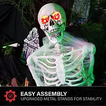 Haunted Hill Farm 5.2-Ft. Life Size Animated Reaper in Coffin Anima...