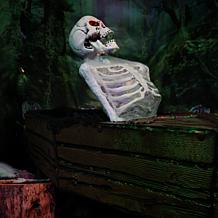 Haunted Hill Farm 5.2-Ft. Life Size Animated Reaper in Coffin Anima...