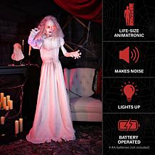 Haunted Hill Farm 5.5-Ft. Standing Double Face Bride Animatronic