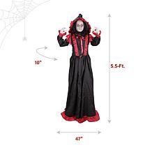 Haunted Hill Farm 5.5-Ft. Standing Double Face Lady Animatronic