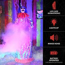 Haunted Hill Farm 5.5-Ft. Standing Jump Scared Clown Animatronic