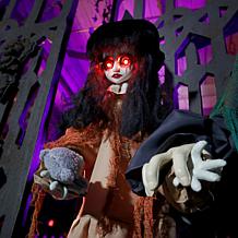 Haunted Hill Farm 5.6-Ft. Standing Witch with a Creepy Girl Animatr...