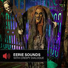 Haunted Hill Farm 5.6-Ft.Standing Animated Hunchback Witch with Sku...