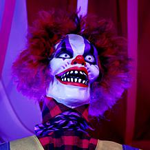 Haunted Hill Farm 5.7-Ft. Standing Animated Clown Courier Animatronic