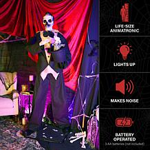 Haunted Hill Farm 5.9-Ft. Standing Animated Magician Animatronic