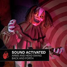 Haunted Hill Farm 6-Ft. Hanging Animated Clown Animatronic