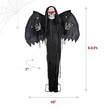 Haunted Hill Farm 6-Ft. Standing Animated Reaper with Wings Animatr...