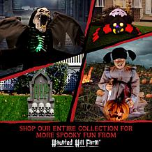 Haunted Hill Farm 6' Wide Pre-Lit Inflatable Black Cat w/Witch Hat
