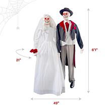 Haunted Hill Farm 6.1-Ft. Undead Bride & Groom Animatronics