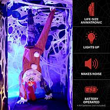 Haunted Hill Farm 7.2-Ft. Upside Down Clown Animatronic