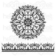 Heartfelt Creations Floral Mosaics Cling Stamp Set