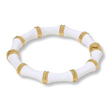 Heidi Daus Bamboo Garden White Enamel Bangle Bracelet