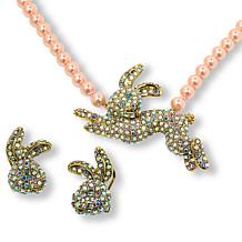 Heidi Daus "Bunny Hop" Crystal Necklace and Earring Set