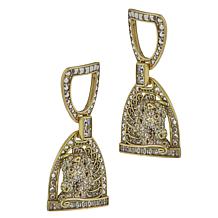 Heidi Daus Chantilly Royale Textured Broneztone Crystal Drop Earrings