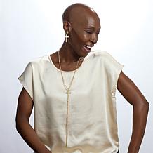 Heidi Daus Delicate Divinity Crystal Cross Necklace and Earring Set