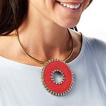 Heidi Daus "Disc Fashion" Collar Necklace with Enhancer Pendant