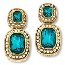 Heidi Daus Exquisite Elegance Emerald-Color Stone Drop Earrings
