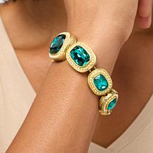 Heidi Daus Exquisite Elegance Emerald-Color Stone Station Bracelet