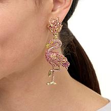 Heidi Daus Flamingo Flamboyance Crystal-Accented Drop Earrings