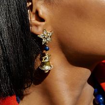 Heidi Daus Freedom Reigns Crystal-Accented Liberty Bell Drop Earrings