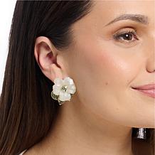 Heidi Daus Glamorous Gardenia Crystal Floral Inspired Earrings