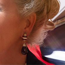 Heidi Daus Goldtone Eclectic Combo Crystal and Enamel Drop Earrings