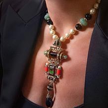 Heidi Daus Goldtone Eclectic Combo Glass and Crystal 16-1/2" Necklace