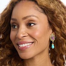 Heidi Daus Heart of My Heart Gold-Tone Clip and Omega Earrings