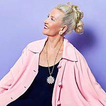 Heidi Daus "In Vogue" Glass and Crystal Flower Earrings