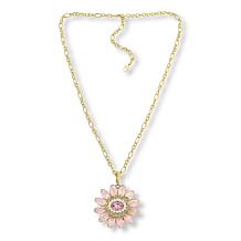 Heidi Daus "In Vogue" Glass and Crystal Flower Pendant with 30" Chain