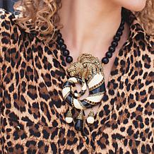 Heidi Daus "Jungle Love" Crystal and Enamel Glass Bead Necklace