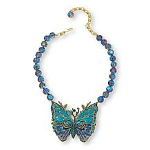 Heidi Daus Madame Butterfly Crystal and Enamel Beaded Drop Necklace