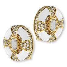Heidi Daus Newport Chic Grande Crystal and Enamel Earrings