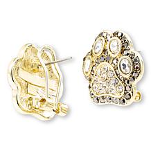 Heidi Daus Pretty Paw Print Black Crystal Earrings