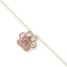 Heidi Daus Pretty Paw Print Crystal Goldtone Drop Necklace