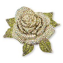 Heidi Daus Ravishing Rose Necklace, Pin and Earrings Set