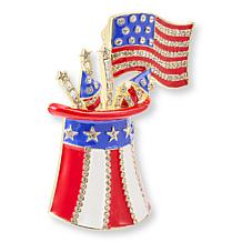 Heidi Daus Rocket's Red Glare Red, White Blue Crystal Pin