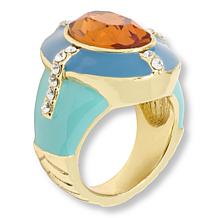 Heidi Daus Rule the Runway Crystal and Enamel Oval Ring