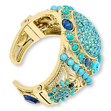 Heidi Daus Santa Fe Blue Stone Heart Cuff Bangle Bracelet