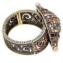 Heidi Daus "Shell Shocked" Crystal Hinged Bangle Bracelet